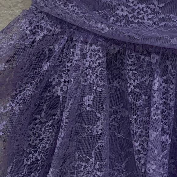 Lavender Lace Asymmetrical Mini Skirt - Picture 6 of 6